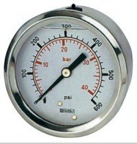 Watts PG15B25 Dial Pressure Gauge 2.5 Inch Back Mount 0-200 psi Glycerin Filled